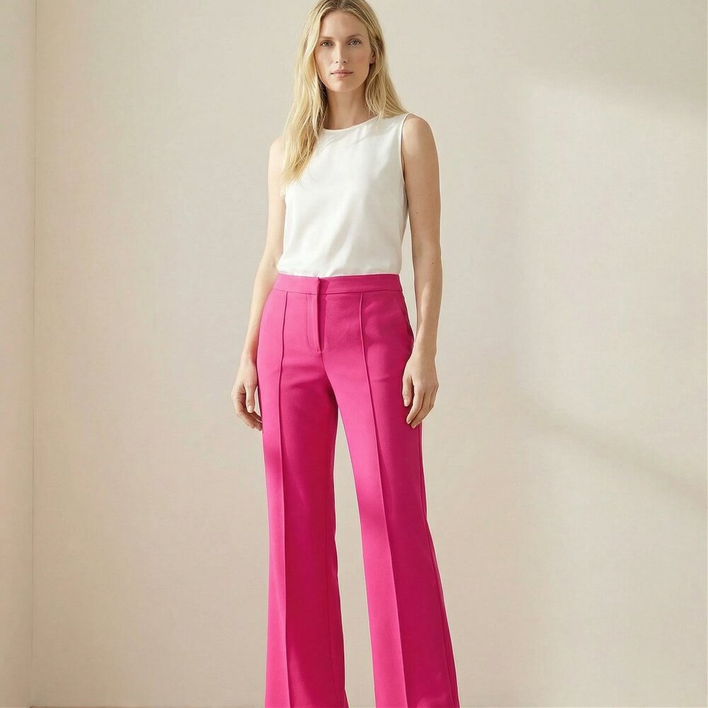 J Crew Magenta Pink Y2K Trousers, Y2K Flat Front, Easter Pants, Plus Size,